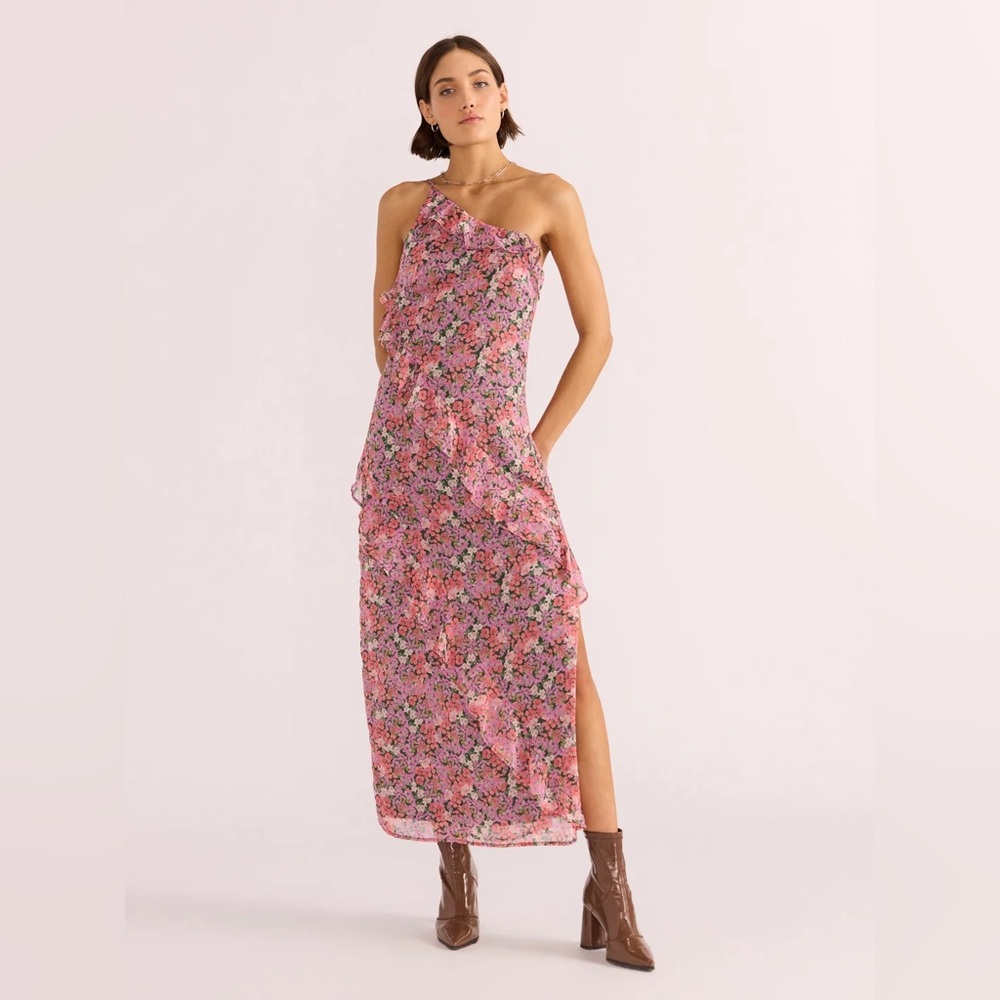 MinkPink Amelia Floral Ruffle Maxi Dress